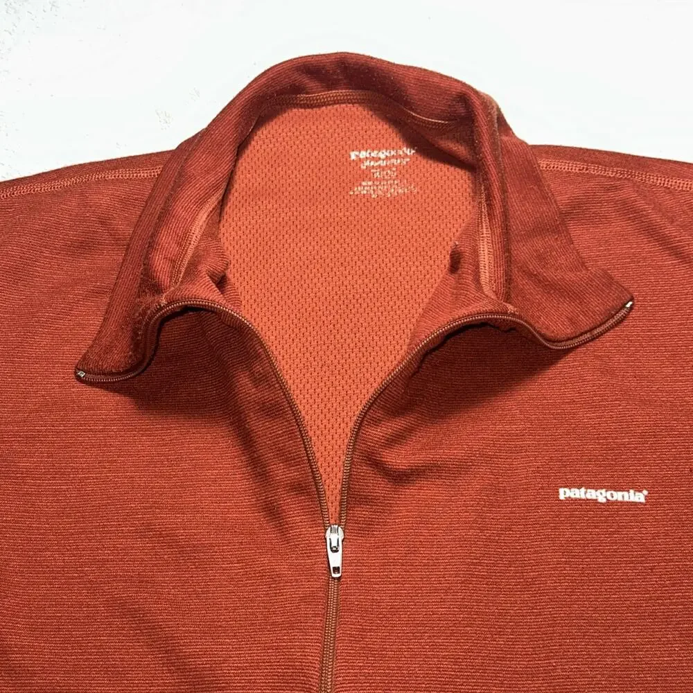 Y2k Patagonia Capilene Thermal Mid Weight Sweater Mens Small Baselayer Orange